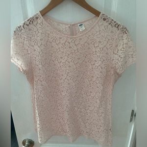 Old Navy: Lace blush/pearl pink t-shirt